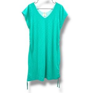 Title Nine Matahari Dress Women's Extra Large Green Reversible Travel Ruched